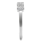 Rhodium Brass Ring with AAA Grade CZ  in Clear
