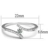 Rhodium Brass Ring with AAA Grade CZ  in Clear