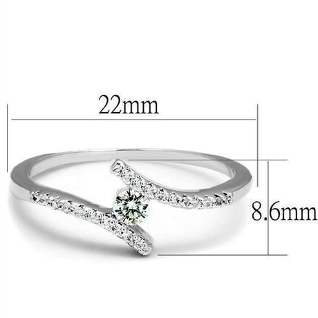 Rhodium Brass Ring with AAA Grade CZ  in Clear