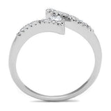 Rhodium Brass Ring with AAA Grade CZ  in Clear