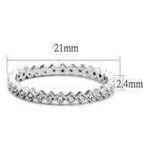 Rhodium Brass Ring with AAA Grade CZ  in Clear