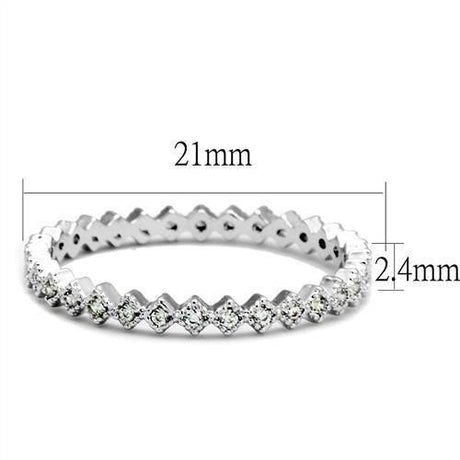 Rhodium Brass Ring with AAA Grade CZ  in Clear