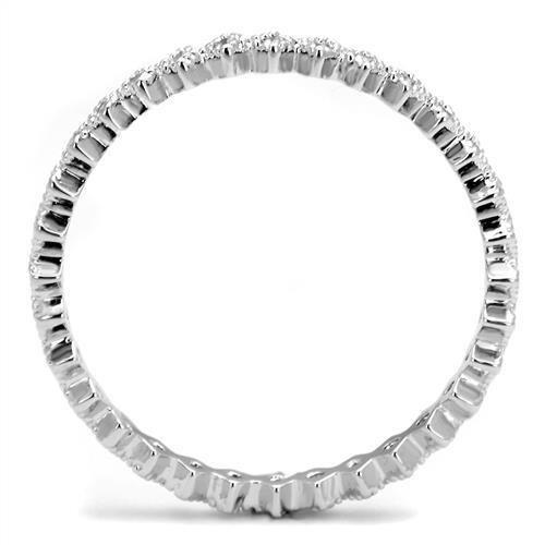 Rhodium Brass Ring with AAA Grade CZ  in Clear