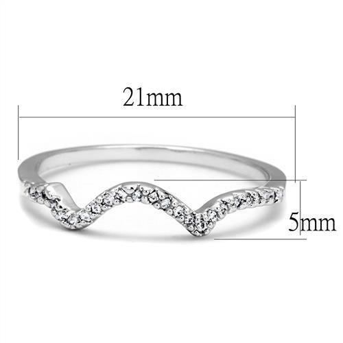 Rhodium Brass Ring with AAA Grade CZ  in Clear