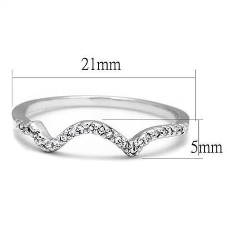Rhodium Brass Ring with AAA Grade CZ  in Clear