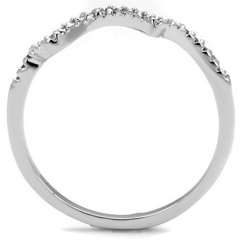 Rhodium Brass Ring with AAA Grade CZ  in Clear