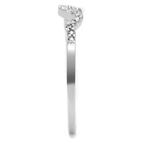 Rhodium Brass Ring with AAA Grade CZ  in Clear