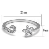 Rhodium Brass Ring with AAA Grade CZ  in Clear