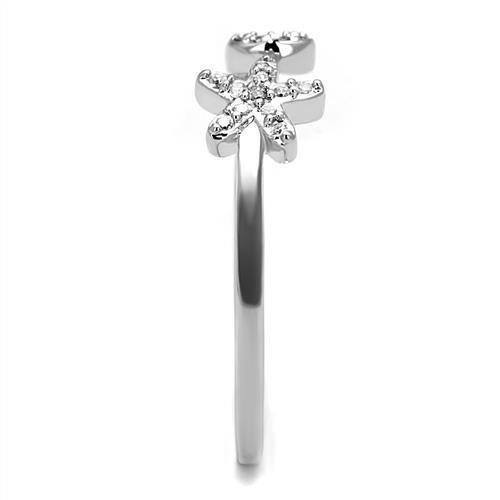 Rhodium Brass Ring with AAA Grade CZ  in Clear