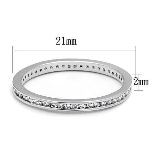 Rhodium Brass Ring with AAA Grade CZ  in Clear