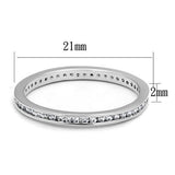 Rhodium Brass Ring with AAA Grade CZ  in Clear