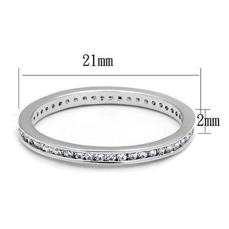 Rhodium Brass Ring with AAA Grade CZ  in Clear
