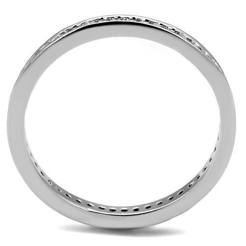 Rhodium Brass Ring with AAA Grade CZ  in Clear