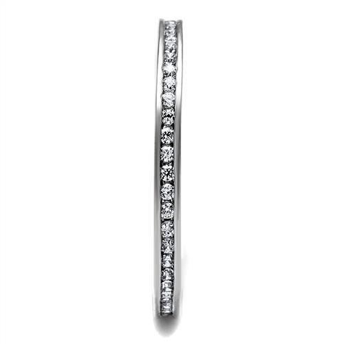 Rhodium Brass Ring with AAA Grade CZ  in Clear