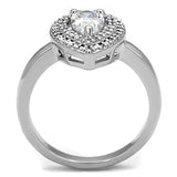 Rhodium Brass Ring with AAA Grade CZ  in Clear