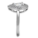 Rhodium Brass Ring with AAA Grade CZ  in Clear