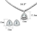 Rhodium Brass Jewelry Sets with AAA Grade CZ  in Clear