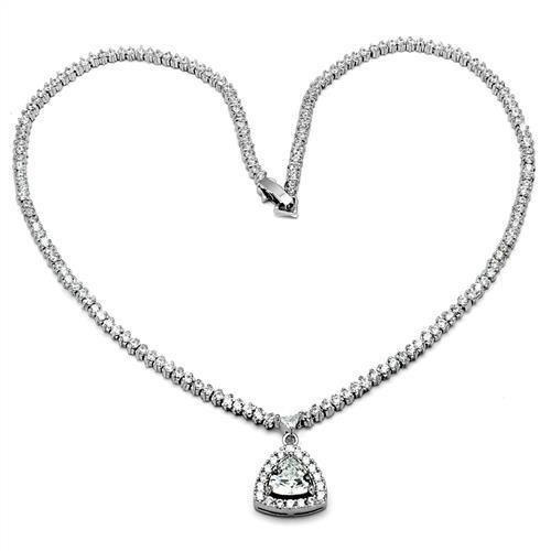 Rhodium Brass Jewelry Sets with AAA Grade CZ  in Clear