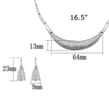 Rhodium Brass Jewelry Sets with AAA Grade CZ  in Clear