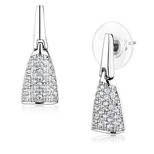 Rhodium Brass Jewelry Sets with AAA Grade CZ  in Clear