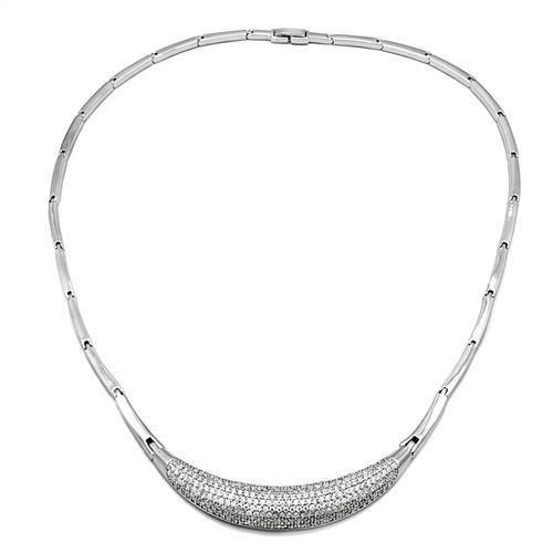 Rhodium Brass Jewelry Sets with AAA Grade CZ  in Clear