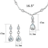 Rhodium Brass Jewelry Sets with AAA Grade CZ  in Clear