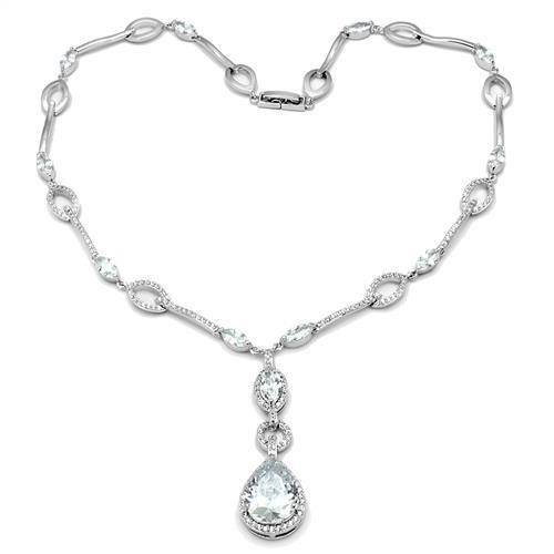 Rhodium Brass Jewelry Sets with AAA Grade CZ  in Clear