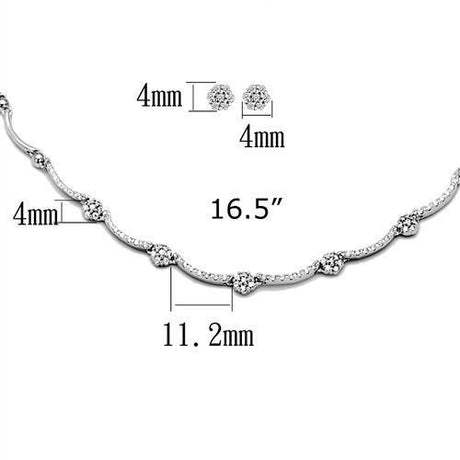 Rhodium Brass Jewelry Sets with AAA Grade CZ  in Clear