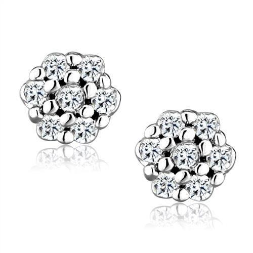 Rhodium Brass Jewelry Sets with AAA Grade CZ  in Clear