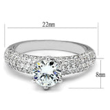 Rhodium Brass Ring with AAA Grade CZ  in Clear