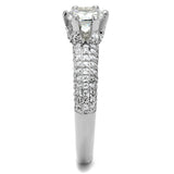 Rhodium Brass Ring with AAA Grade CZ  in Clear
