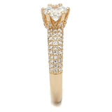 Rose Gold Brass Ring with AAA Grade CZ  in Clear