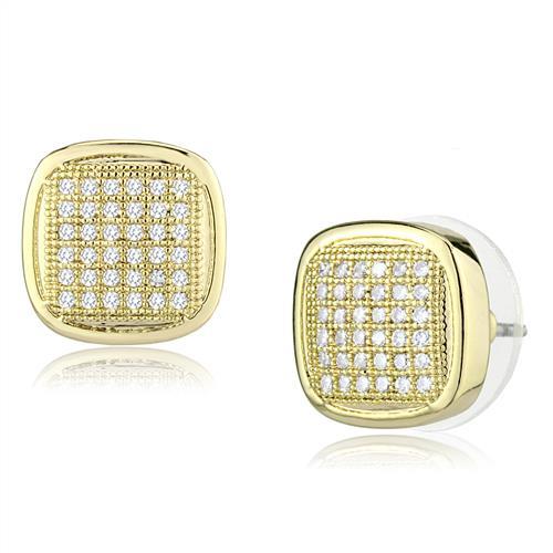 Gold Brass Jewelry Sets with AAA Grade CZ  in Clear