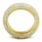 Gold Brass Ring with AAA Grade CZ  in Clear