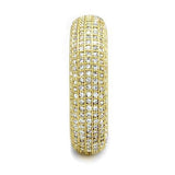 Gold Brass Ring with AAA Grade CZ  in Clear