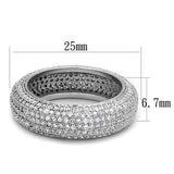 Rhodium Brass Ring with AAA Grade CZ  in Clear