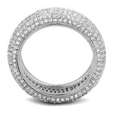 Rhodium Brass Ring with AAA Grade CZ  in Clear