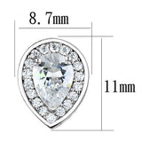 Rhodium Brass Earrings with AAA Grade CZ  in Clear