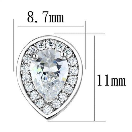 Rhodium Brass Earrings with AAA Grade CZ  in Clear