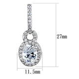 Rhodium Brass Earrings with AAA Grade CZ  in Clear