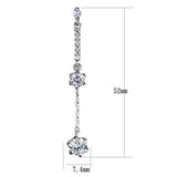 Rhodium Brass Earrings with AAA Grade CZ  in Clear