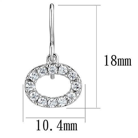 Rhodium Brass Earrings with AAA Grade CZ  in Clear