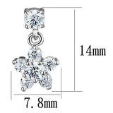Rhodium Brass Earrings with AAA Grade CZ  in Clear