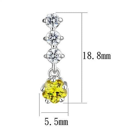 Rhodium Brass Earrings with AAA Grade CZ  in Topaz
