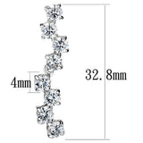 Rhodium Brass Earrings with AAA Grade CZ  in Clear