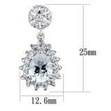 Rhodium Brass Earrings with AAA Grade CZ  in Clear