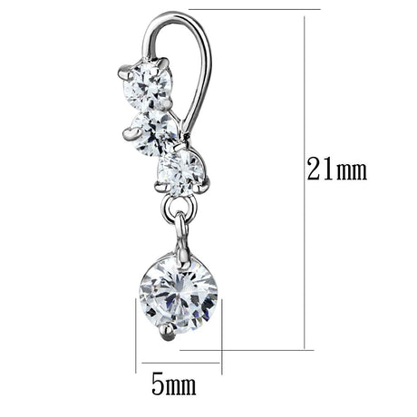 Rhodium Brass Earrings with AAA Grade CZ  in Clear
