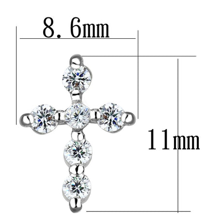 Rhodium Brass Earrings with AAA Grade CZ  in Clear