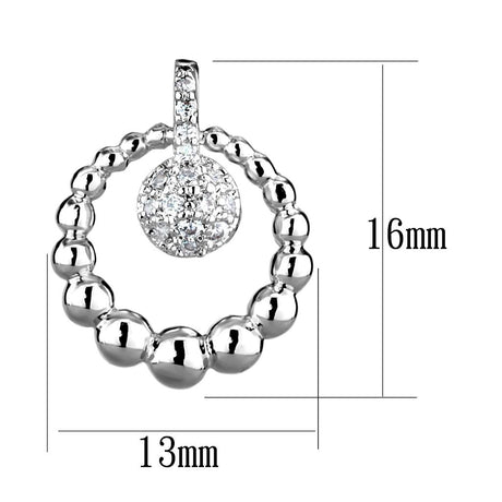 Rhodium Brass Earrings with AAA Grade CZ  in Clear