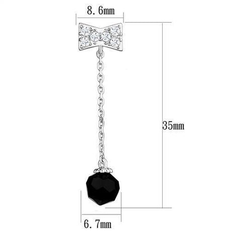 Rhodium Brass Earrings with AAA Grade CZ  in Clear